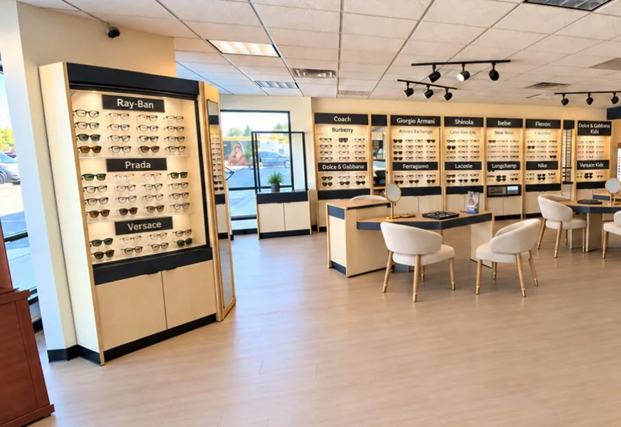 Frame displays on the boutique wall at Lens Society